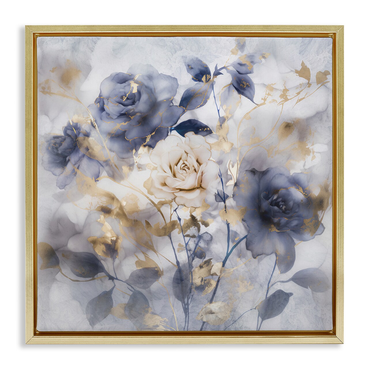 Stupell Industries Muted Roses with Glam Detail Floating Frame By Irene Weisz